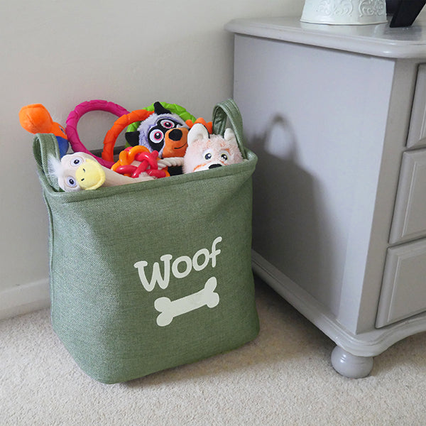 Dog Canvas Toy Basket