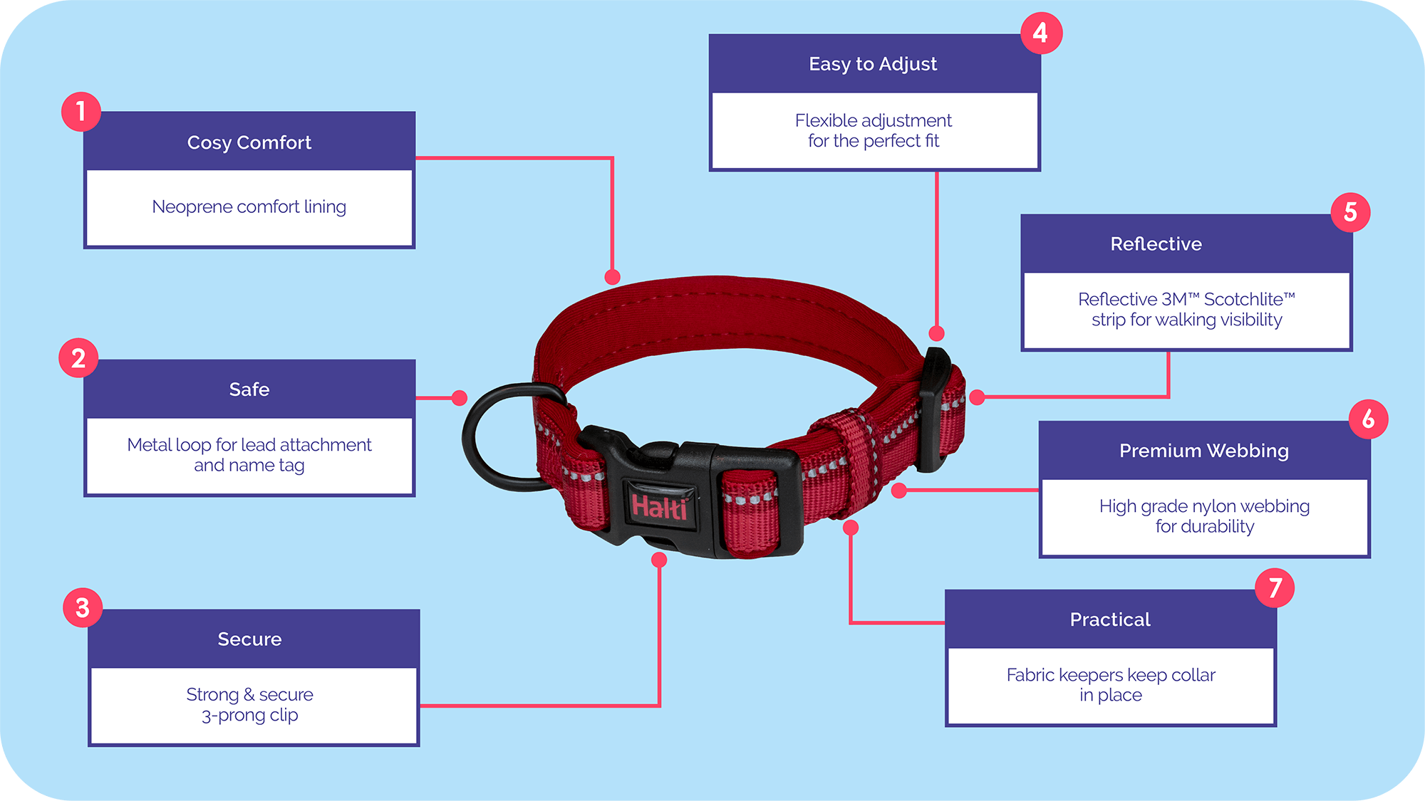 Comfort Dog Collar in Red