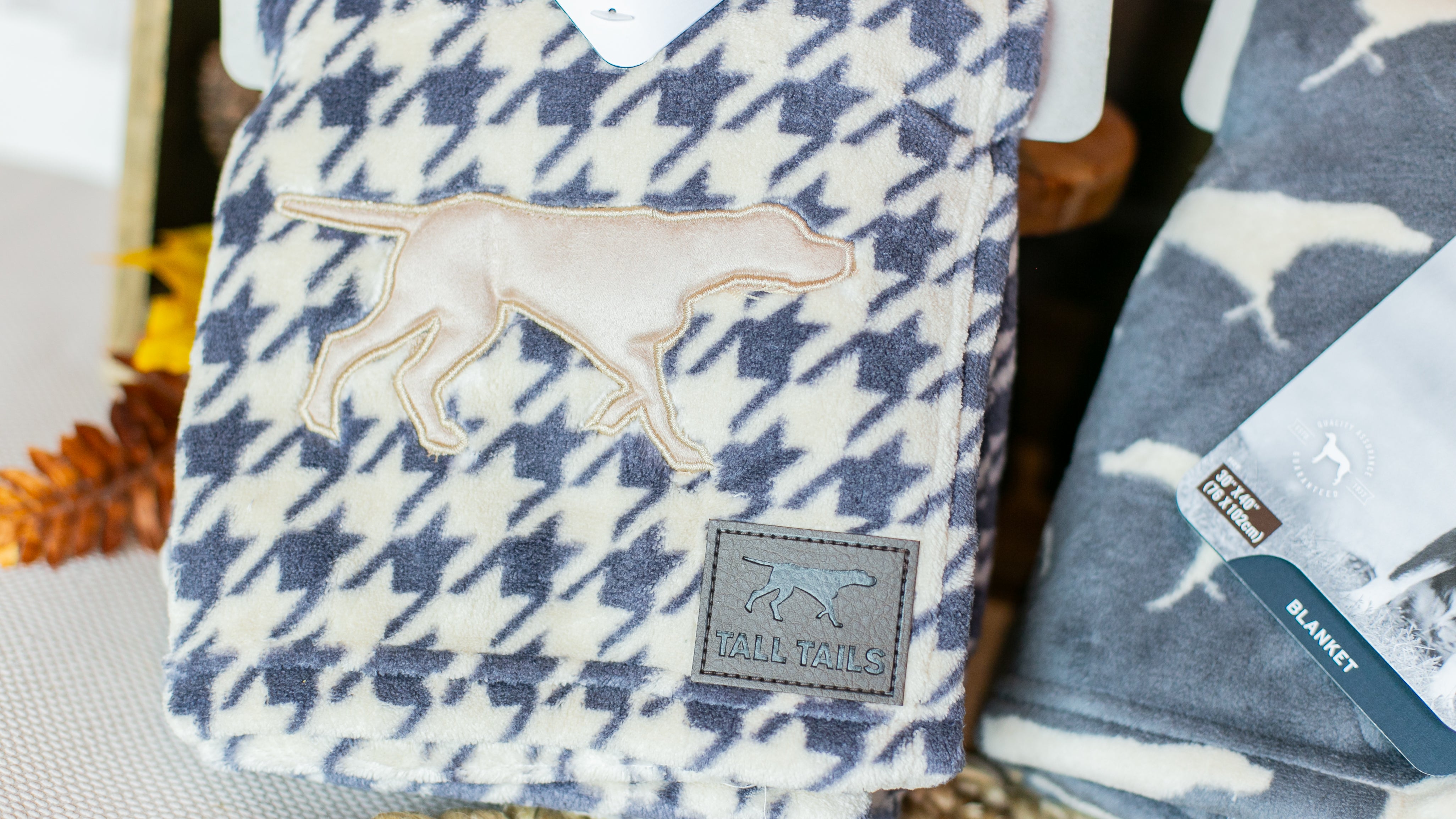 Fleece Dog Blanket in Houndstooth Design l Tall Tails Treat Your Dog