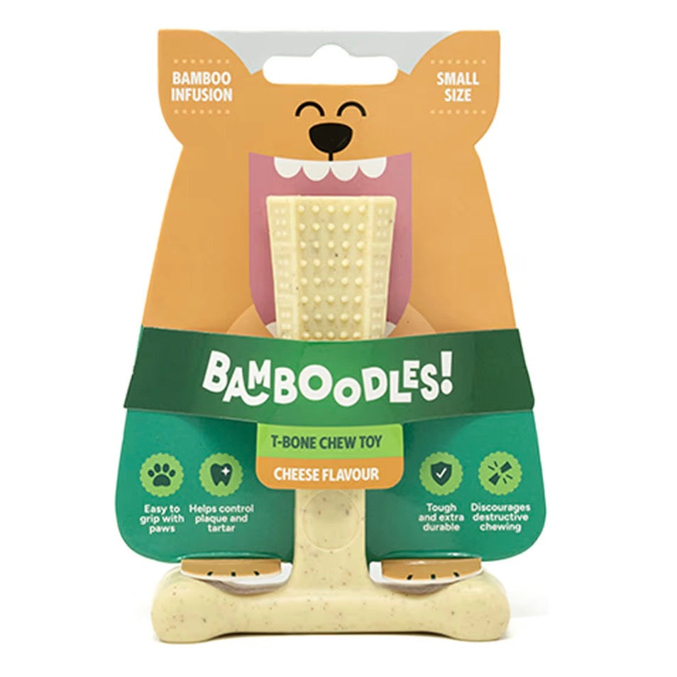 Bamboodles T-Bone Dog Chew Cheese Flavour Small