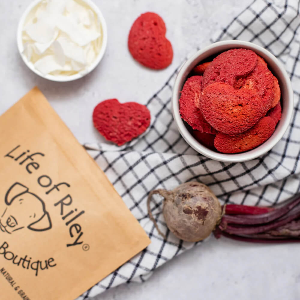 Beetroot Heart Dog Biscuits 💕