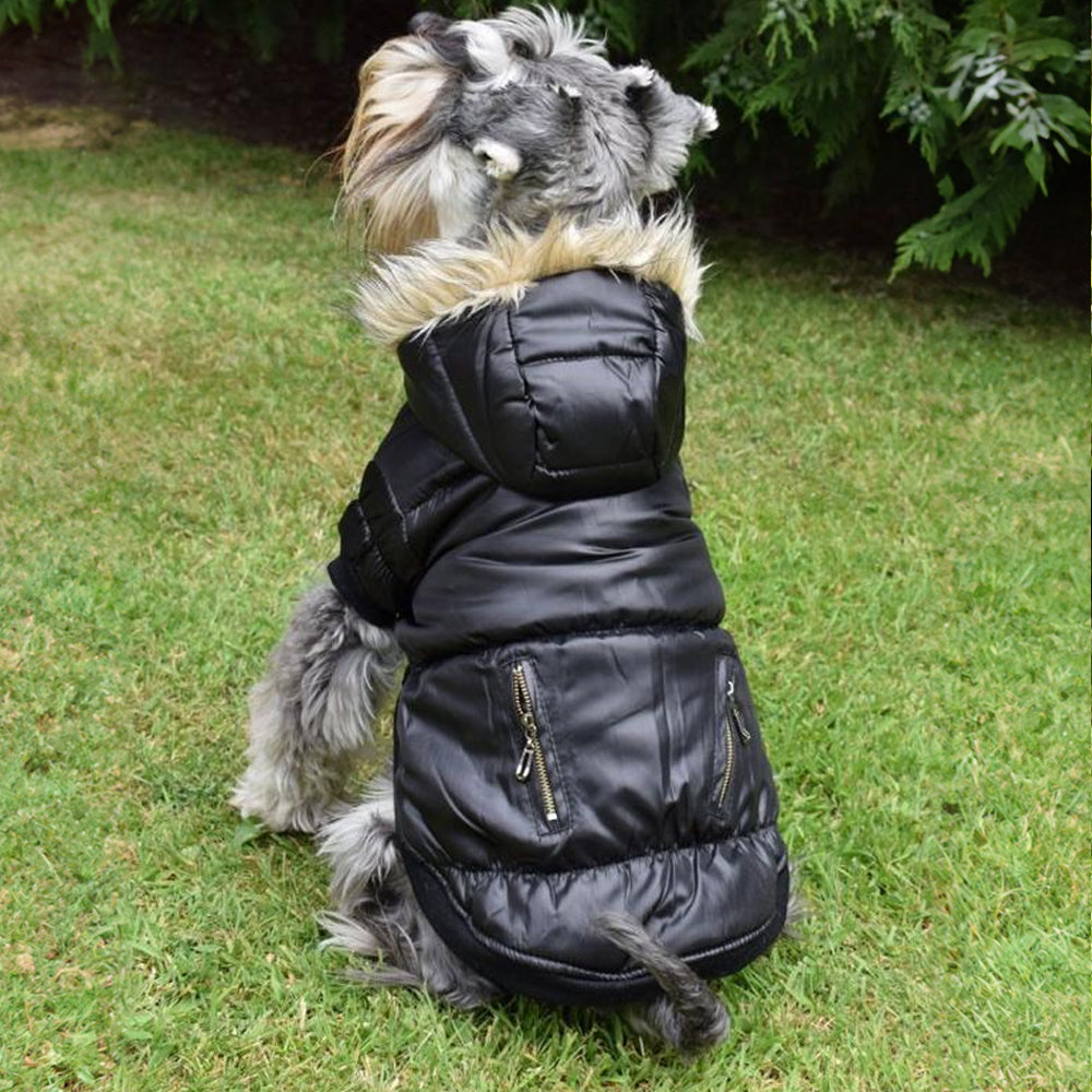 Black Parka Dog Coat