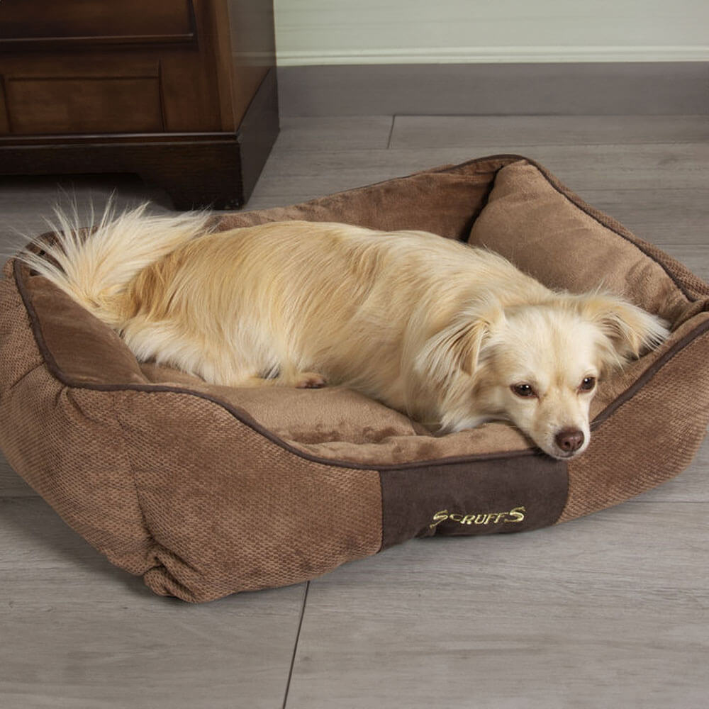 Chester Box Dog Bed in Brown