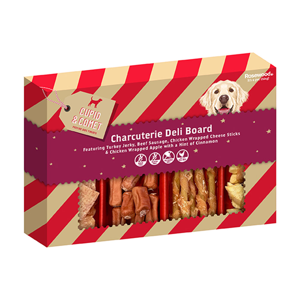 Rosewood Cupid and Comet Charcuterie Deli Board, Dog Treat Gift, 200g