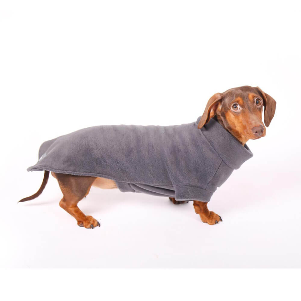 Walksters Dachshund Stay Dry Body Fleece In Grey