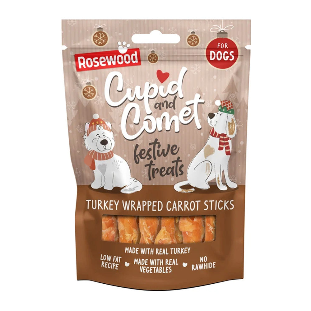 Turkey Wrapped Carrot Sticks Dog Treats 100g