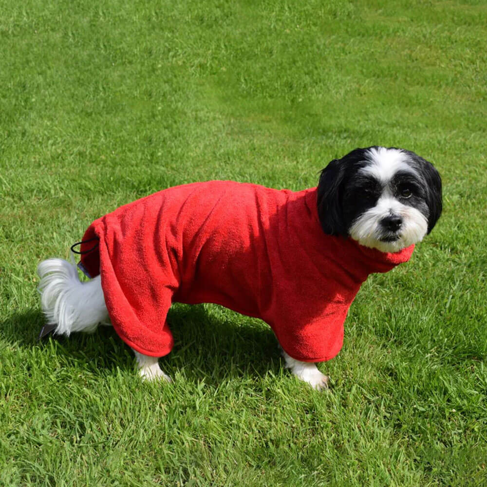 Walksters Microfibre Dog Drying Coat in Red
