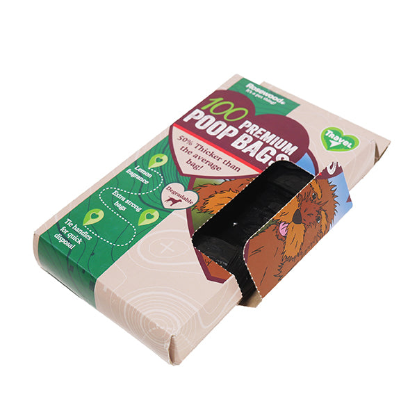 100 Premium Degradable Dog Poop Bags