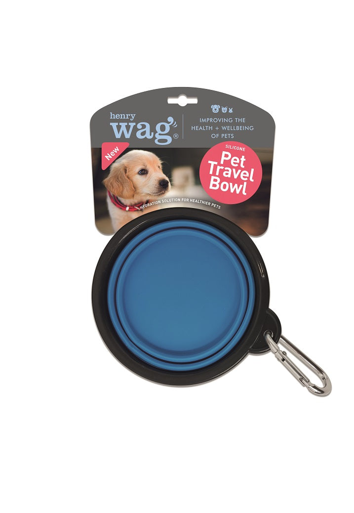 Dog Travel Bowl with clip - Blue