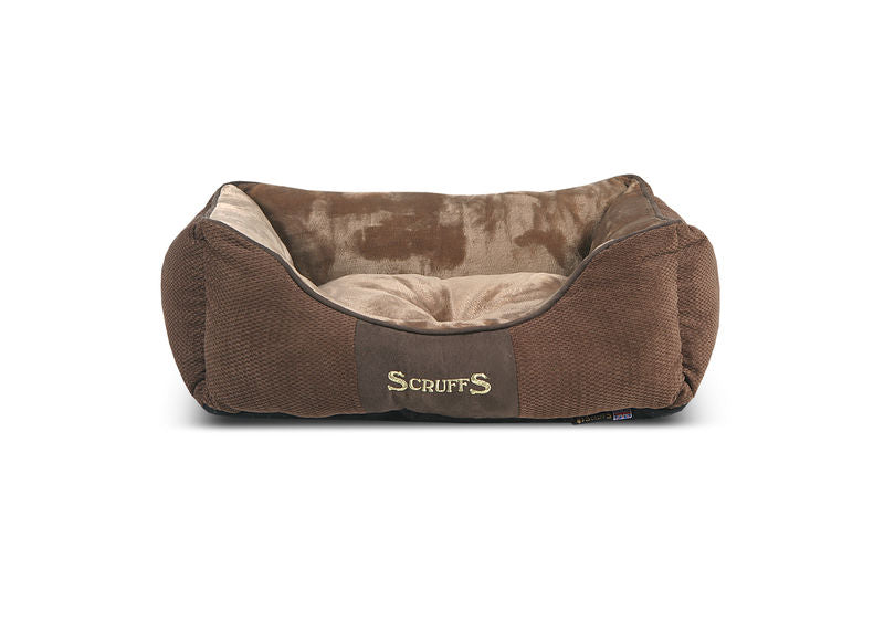 Chester Box Dog Bed in Brown