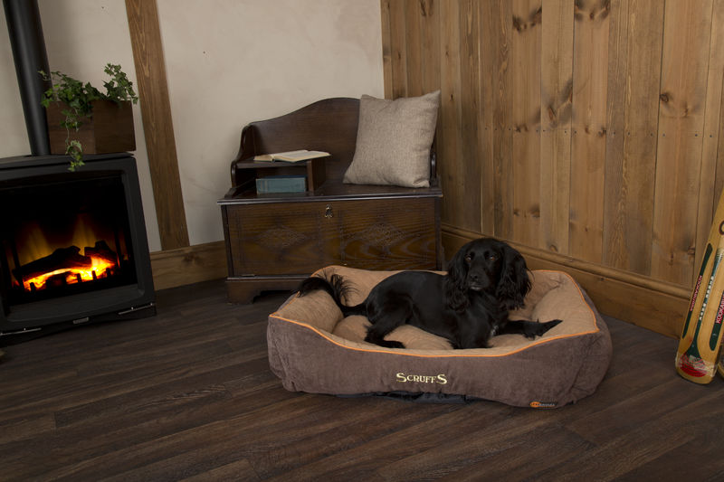Thermal Self Heating Dog Bed in Brown