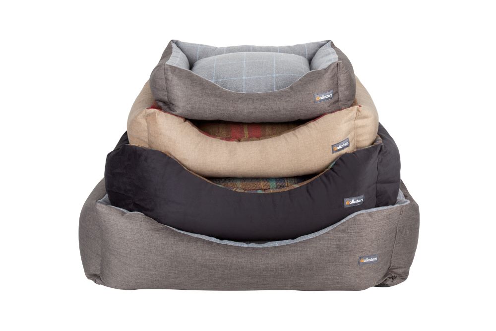 Walksters Buckingham Luxury Dog Bed in Grey Check