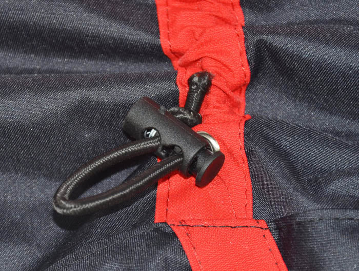 Waterproof Dog Coat with legs in Red Black