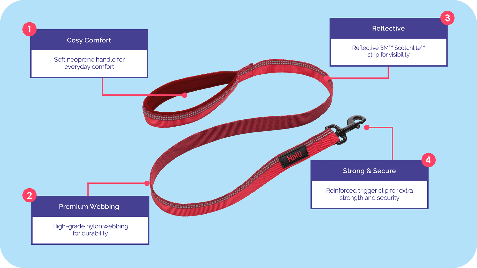 Halti Lead for Dogs in Red