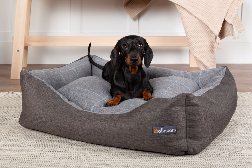 Walksters Buckingham Luxury Dog Bed in Dark Grey