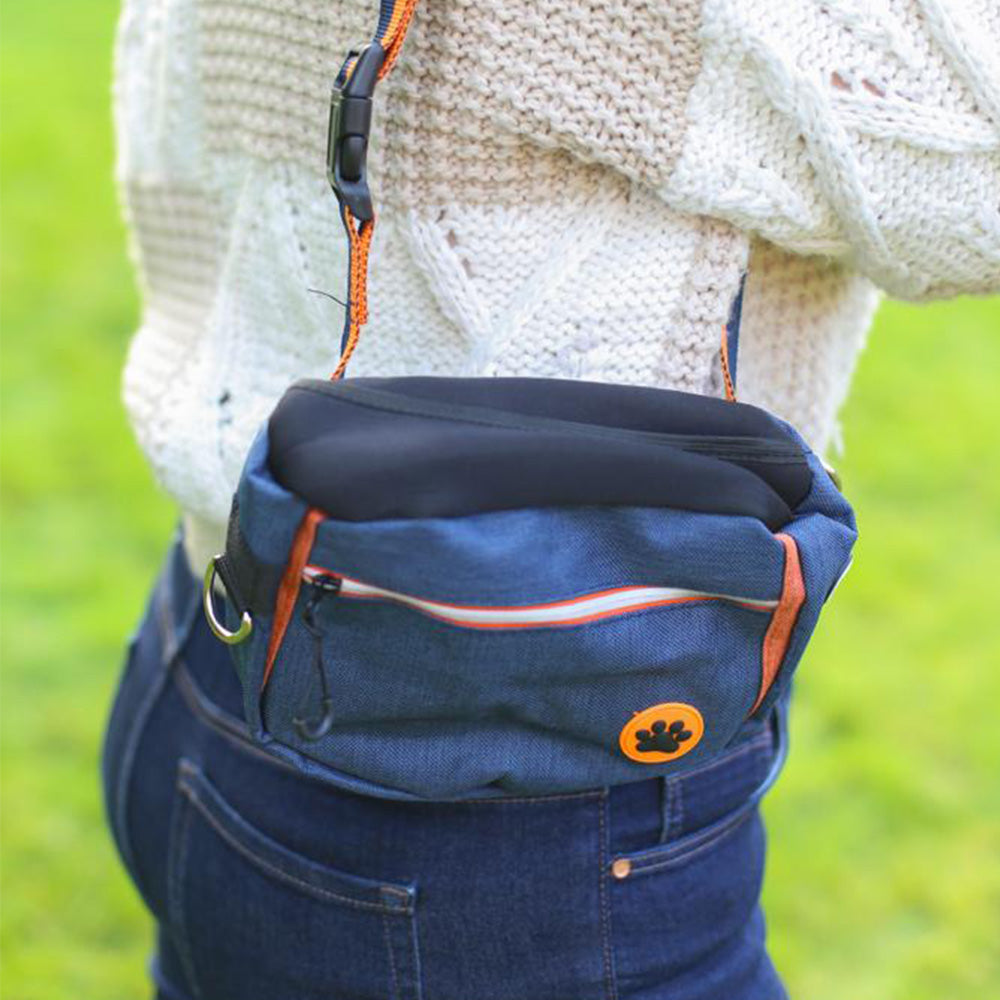Dog Walking Bag in Navy Blue