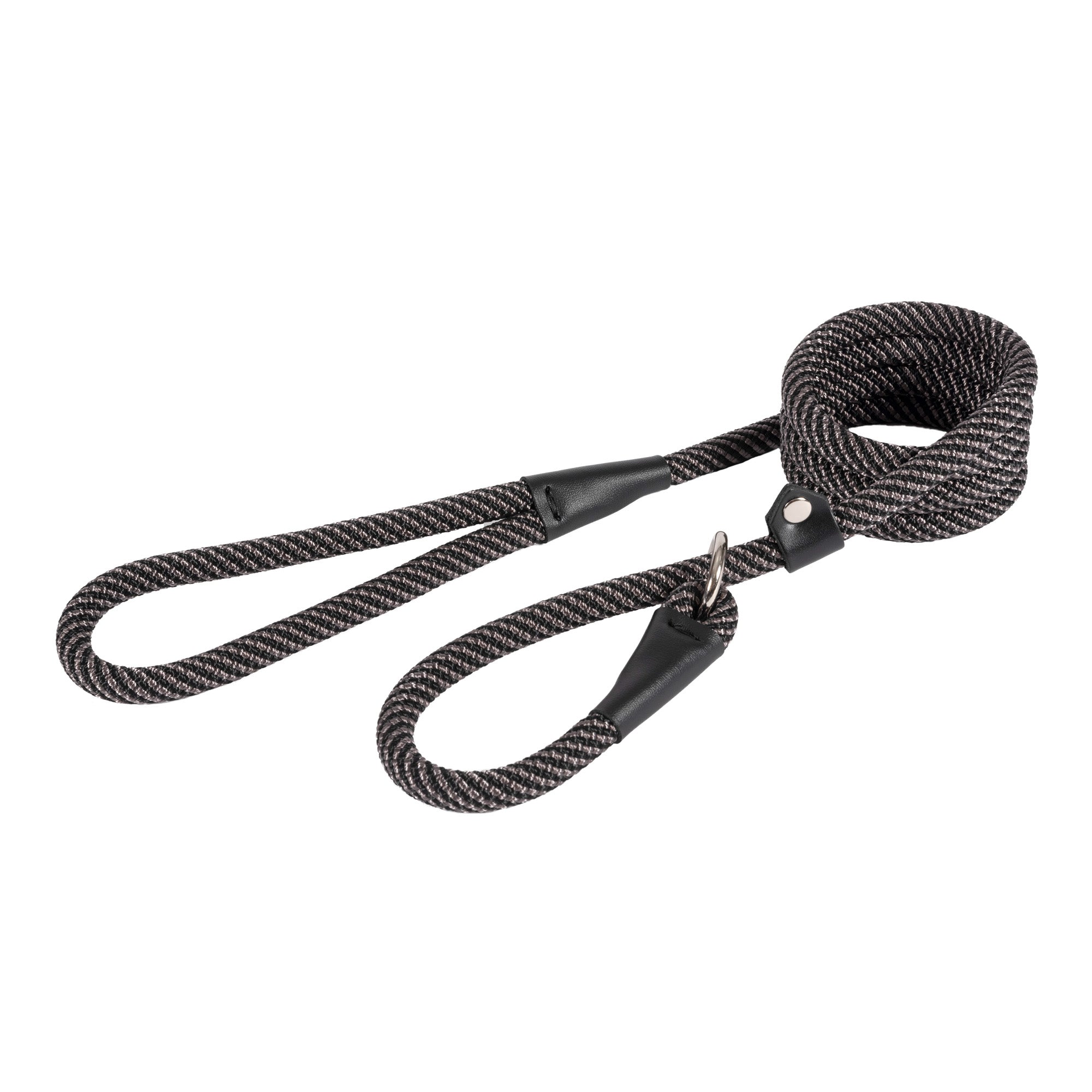 Weatherproof Rope Slip Lead for Dogs in Black