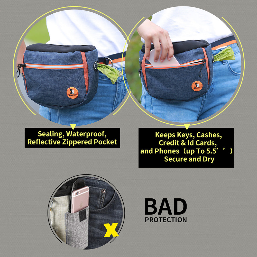 Dog Walking Bag in Navy Blue