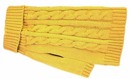 Buster & Beau Cable Knit Dog Jumper in Mustard