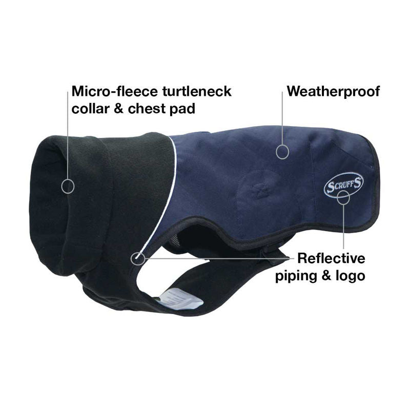 Scruffs Thermal Self Heating Quilted Dog Coat in Navy