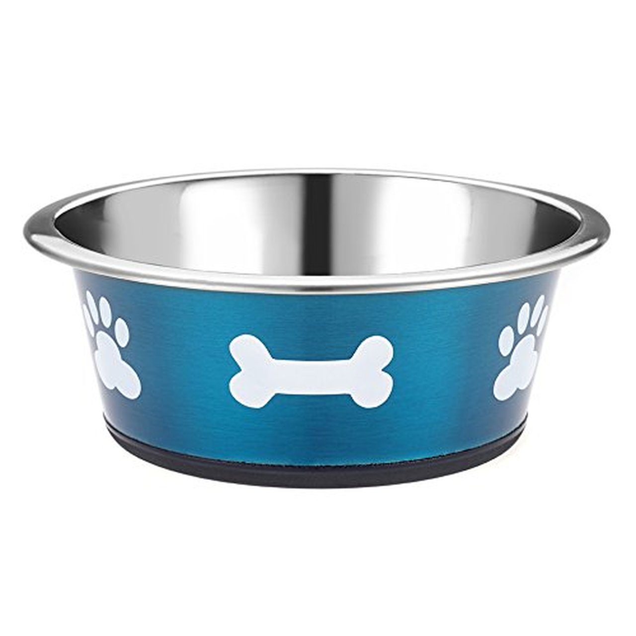 Stainless Steel Dog Bowl Bones Design