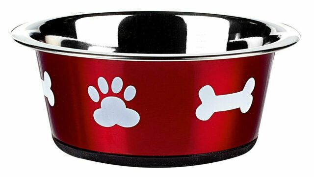 Stainless Steel Dog Bowl Bones Design