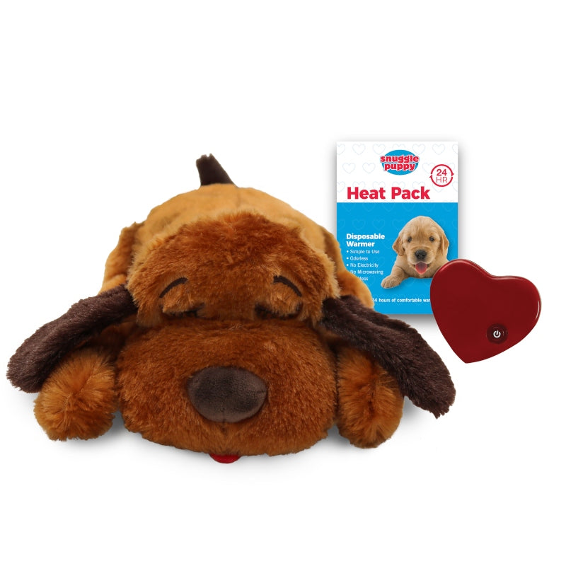 Snuggle Puppy Dog Comforter w/ Heartbeat in Soft Brown