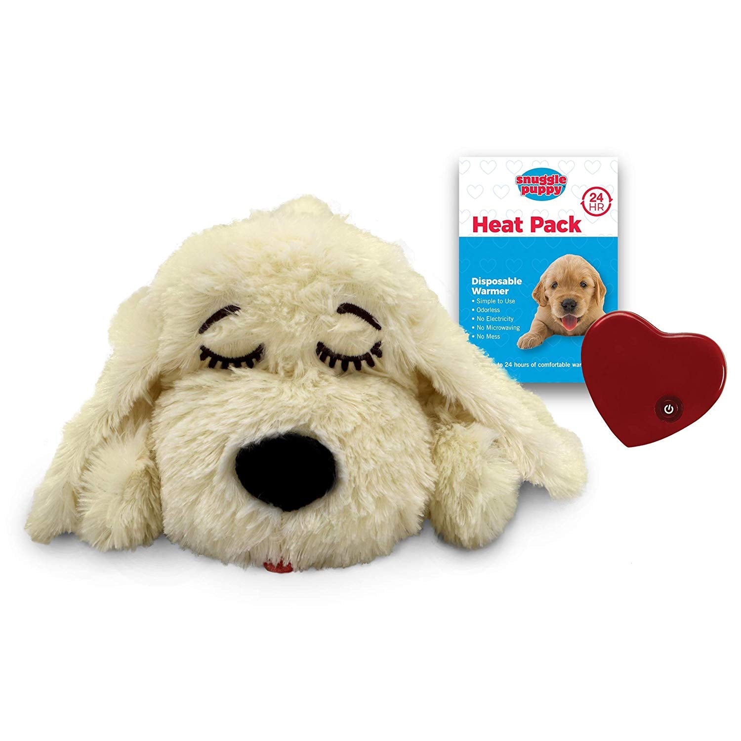 Snuggle Puppy Dog Comforter w/ Heartbeat in Soft Cream