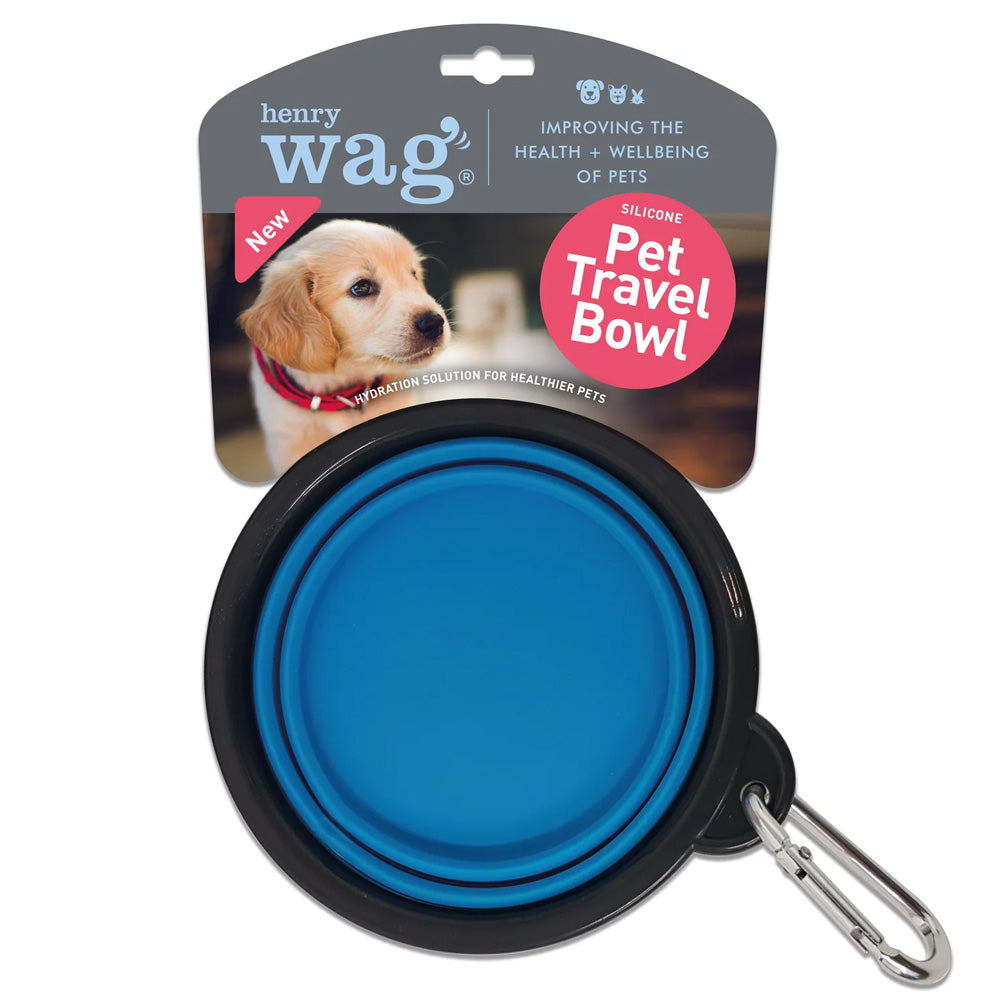 Dog Travel Bowl with clip - Blue