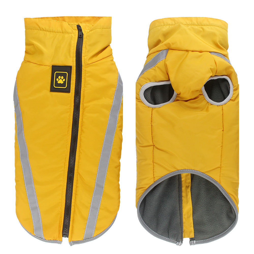 Walksters Fleece Lined Waterproof Dog Coat in Yellow